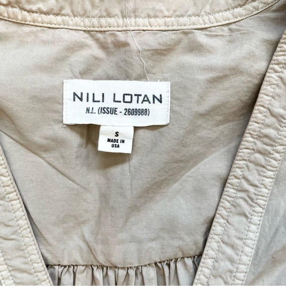 NILI LOTAN RAVEN Dress Size Small Cotton Poplin Midi Sand Beige LAGENLOOK - Picture 6 of 13